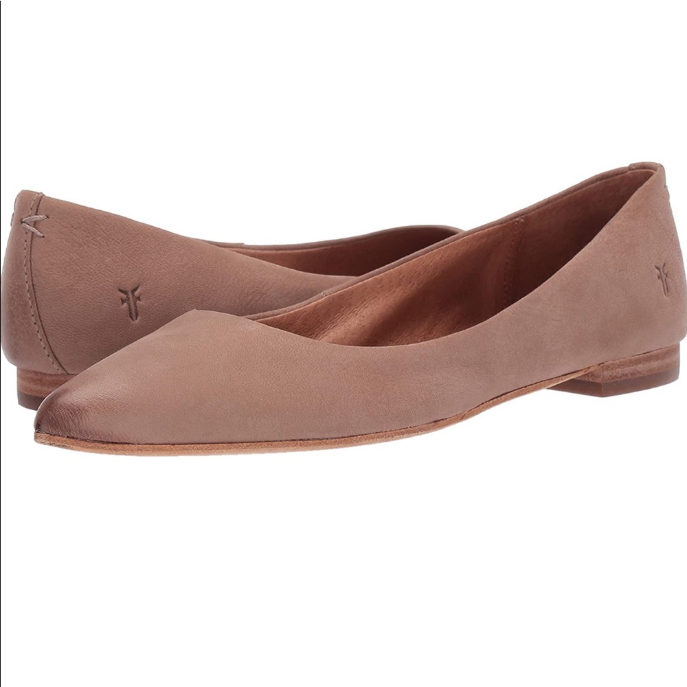Frye Sienna Pointy Toe Ballet Flat - Dark Taupe 10